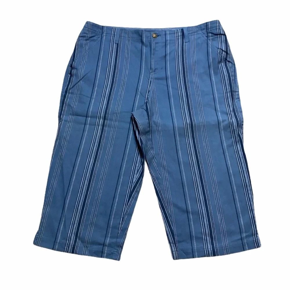 Liz Claiborne Petite Blue Pinstripe Shorts 16 P